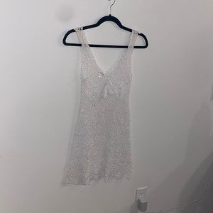 White crochet coverup